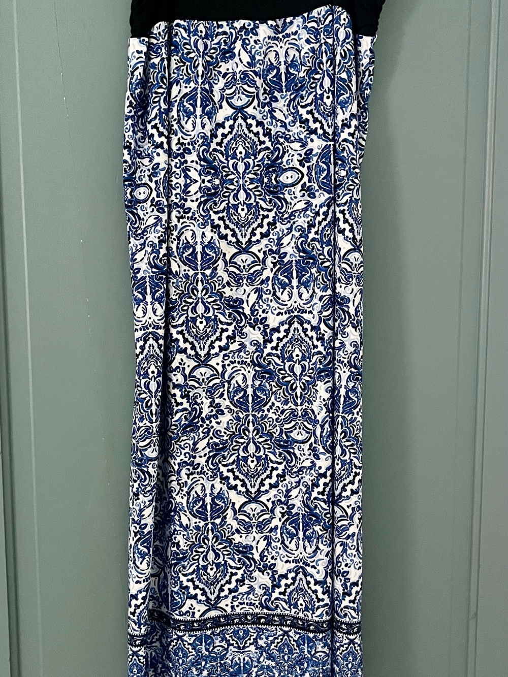 Apt. 9 Navy and White Printed Maxi Skirt